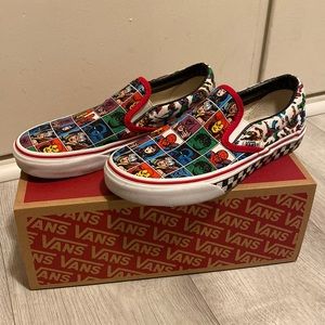 Like New, Vans x Marvel custom Avengers authentic slip-ons - Sz. M6 / W7.5